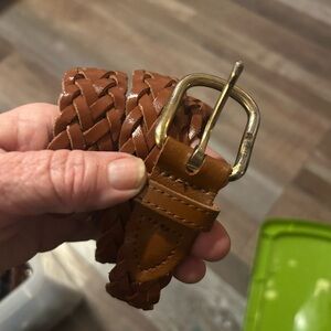 Leather braided belt small